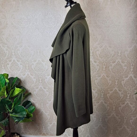 Lafayette 148 Size Medium Dark Olive Green Tank Top and Shawl Collar Sweater - Picture 5 of 15